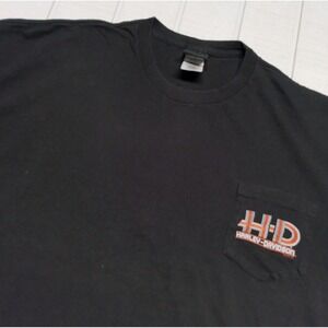 Harley-Davidson Windy City Chicago Pocket T-Shirt Mens 5XL Black Short Sleeve